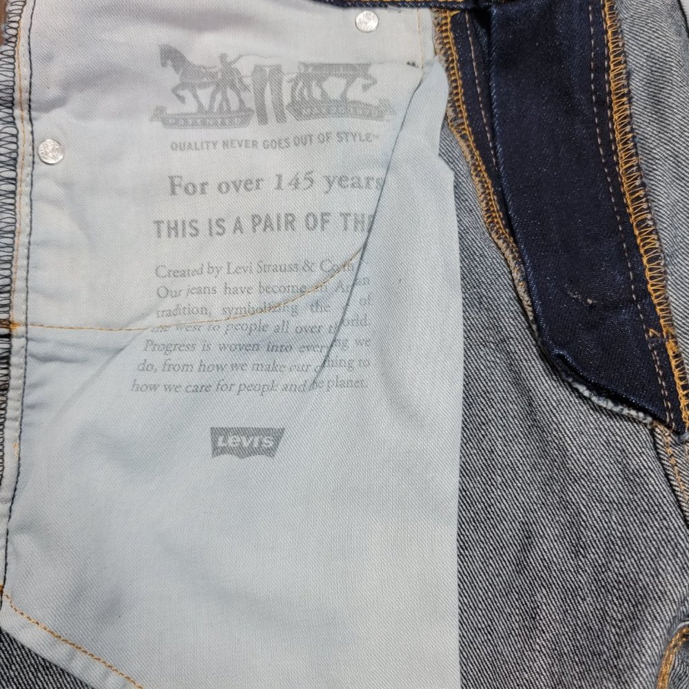 Levis 505 Mens Rinse Dark Wash Jeans Straight Leg Sz 29x32 - Picture 9 of 13